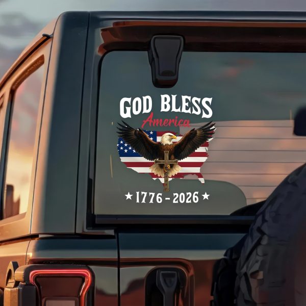God Bless America 250 Eagle Car Decal