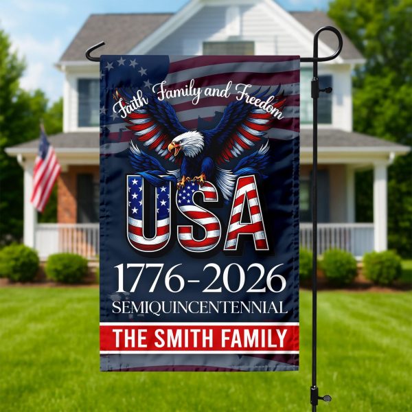 Faith Family Freedom USA 250 Garden Flag