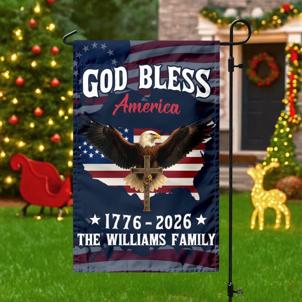 God Bless America 250 Family Garden Flag