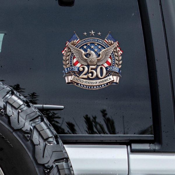 USA 250th Anniversary Eagle Car Decal