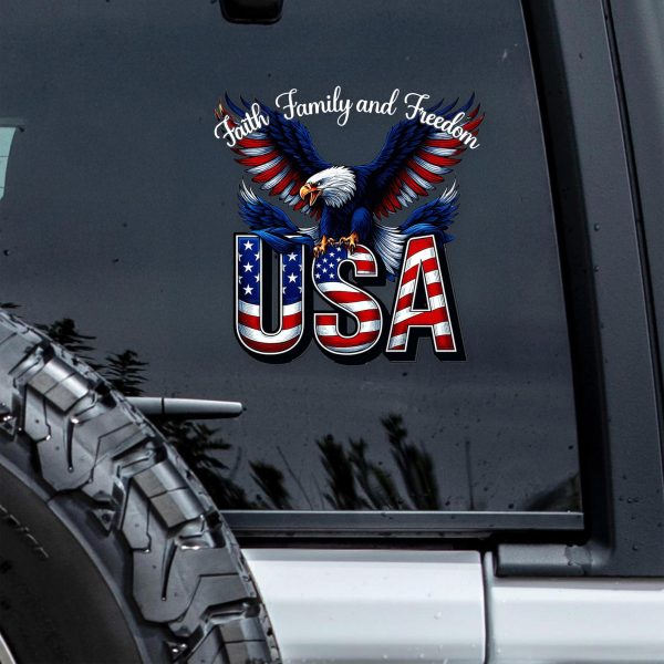 Faith Family Freedom Eagle Car Decal