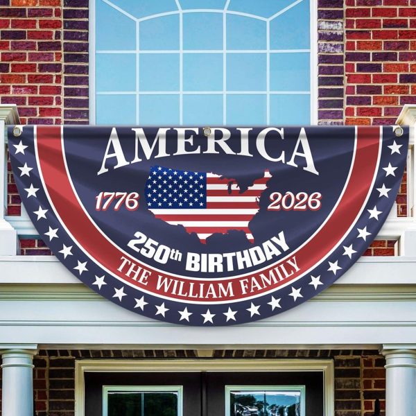 Custom Family Name America 250 Fan Flag